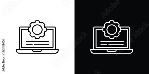 Software Engineering icon Design concept. Black and white line icons