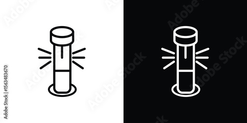 Solar Garden Light lamp icon Design concept. Black and white line icons