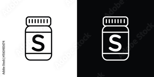 Solvent icon Design concept. Black and white line icons