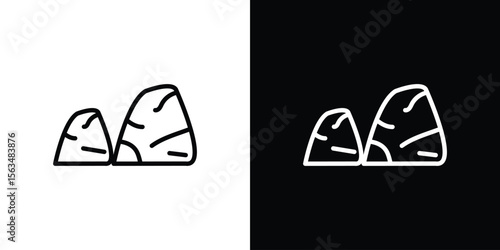 Stone icon Design concept. Black and white line icons