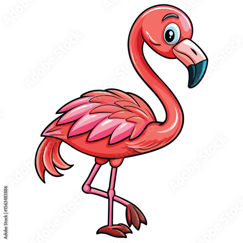 Cute pink flamingo illustration