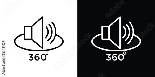 Surround sound icon Design concept. Black and white line icons
