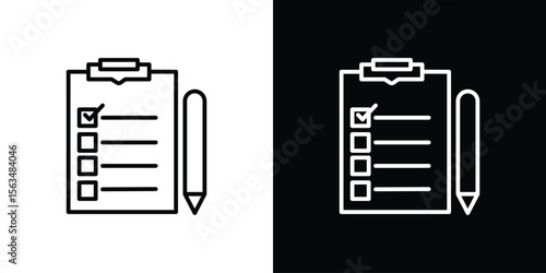 Survey icon Design concept. Black and white line icons