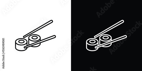 Sushi icon Design concept. Black and white line icons