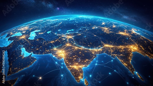 Global Technology Network Connecting the World at Night with City Lights world night technology data