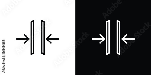 Thickness icon Design concept. Black and white line icons