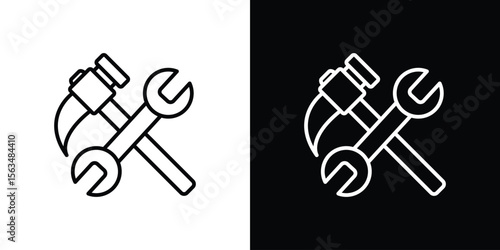 Tools icon Design concept. Black and white line icons
