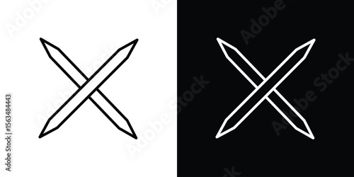 Toothpick icon Design concept. Black and white line icons