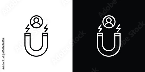 User engagement icon Design concept. Black and white line icons