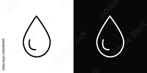 Water drop icon Design concept. Black and white line icons