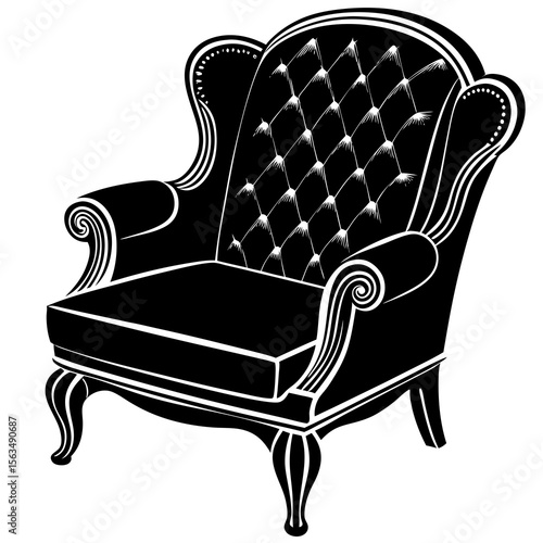 black leather armchair