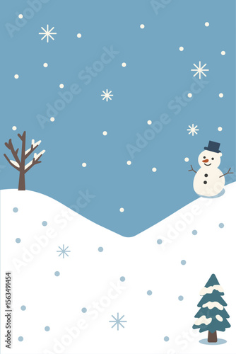 Snowy Landscape Background Illustration