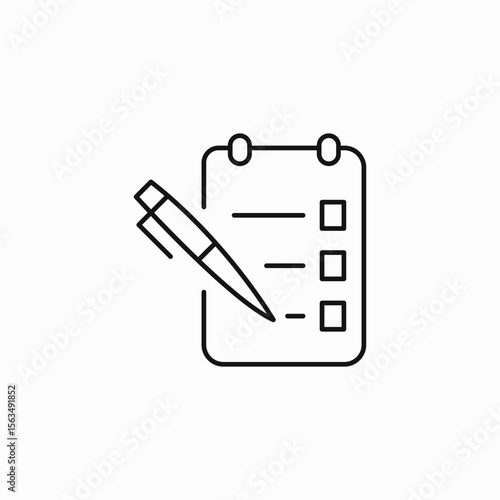 checklist with pen icon sign vector