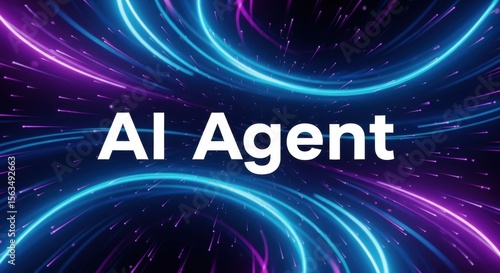 Futuristic AI Agent Concept with Vibrant Background Symbolizing Autonomy and Automation