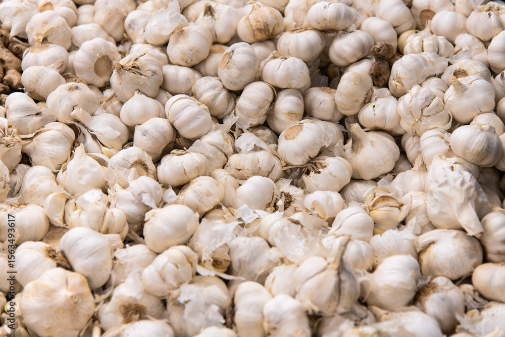 garlic on sale at the supermarket garlic on sale at the supermarket