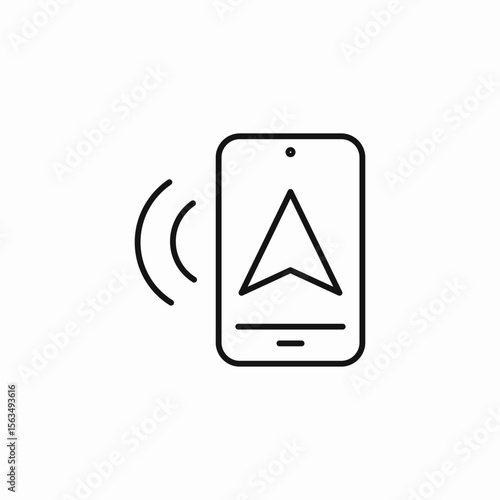 mobile navigation device icon sign vector