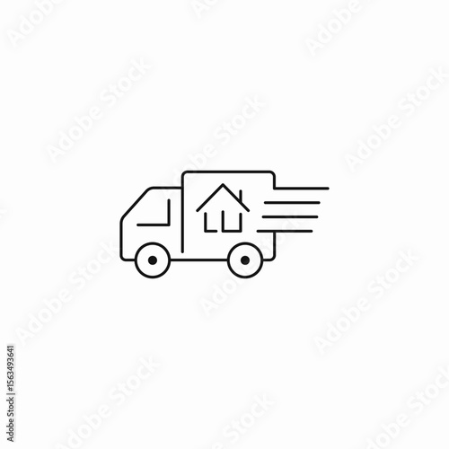 moving truck delivery icon sign vector