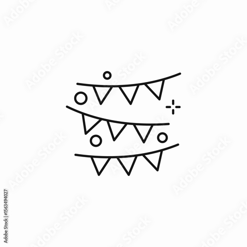 party bunting flags icon sign vector