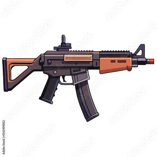 automatic rifle weapon isolated on white background