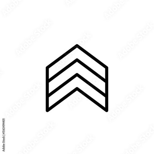 A minimalist army rank chevron icon