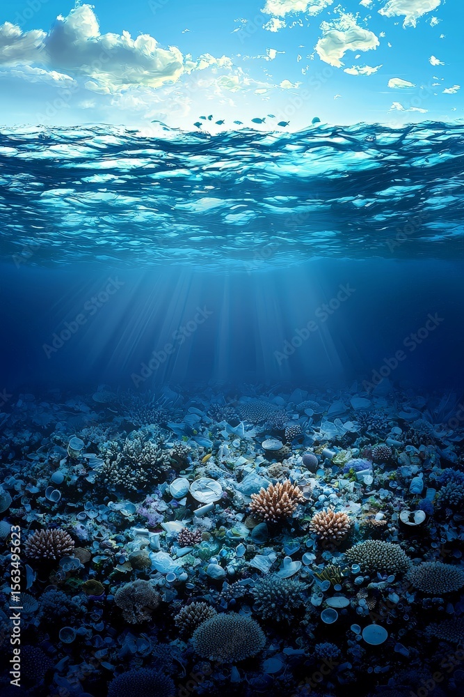 Fototapeta premium Vibrant Coral Reef Underwater Scene