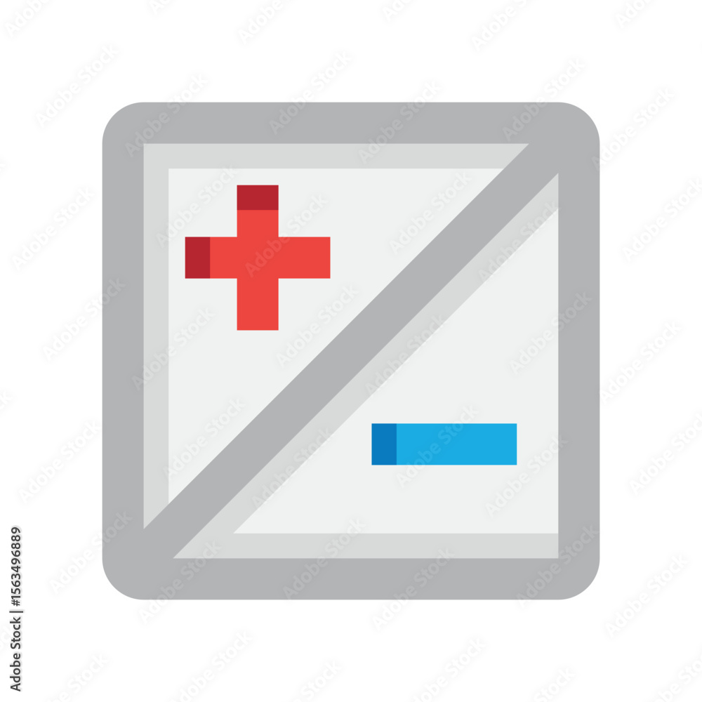 Fototapeta premium Illustration of plus minus math symbol icon for addition subtraction calculation and mathematical operations design vector