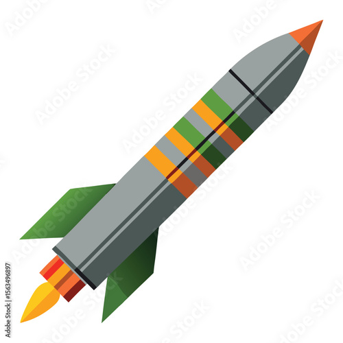 ballistic missile weapon isolated on white background