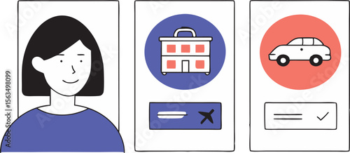 Woman Choosing Between Car and Shop Purchase Vector Illustration
Female Character Deciding on Buying Car or Store Vector Design