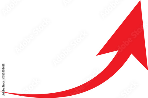 Free Download Red arrow pointing upwards indicating growth and progress on a white background - GFXLoad