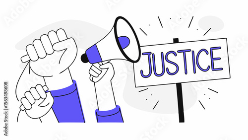 People Raising Voice for Justice and Equality Vector Illustration
Protest and Activism Concept with Raised Voice for Justice Vector