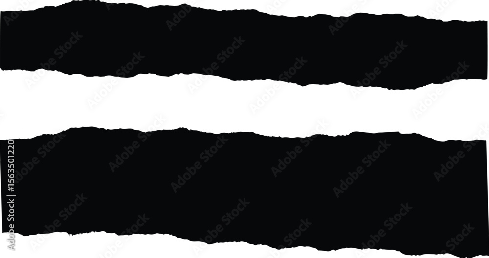 Naklejka premium torn paper strip with black background