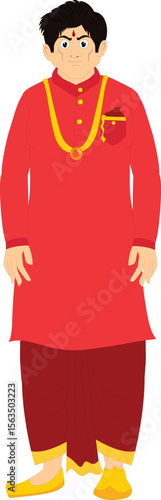 Indian man, indian characters, indian old man, young man, servant, cartoon character design, character, man