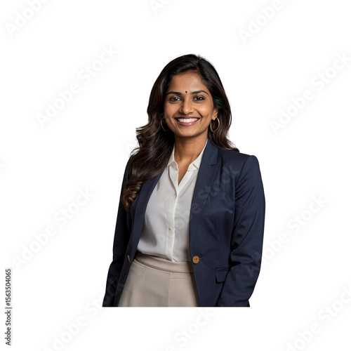 Confident Smiling Indian Businesswoman in Professional Attire