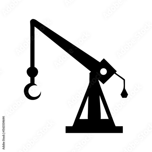 Vector art of a black silhouette of a crane 