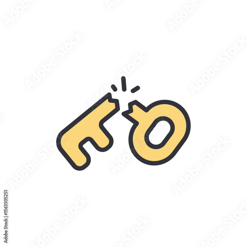 Symbolic Representation Of A Broken Key Concept Of Security Breach