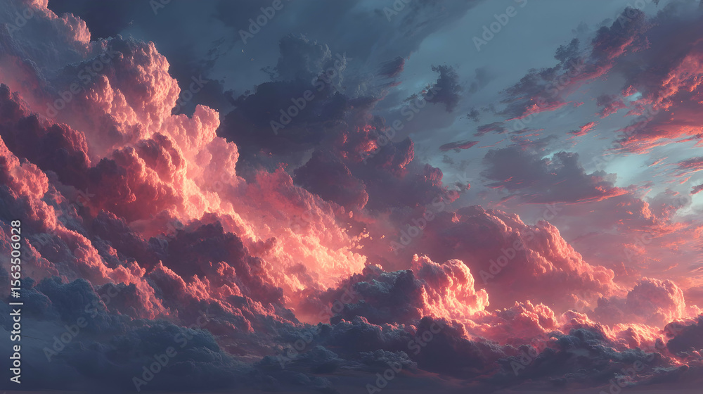Dramatic Pink and Gray Cloudscape at Sunset Dramatic Pink and Gray Cloudscape at Sunset