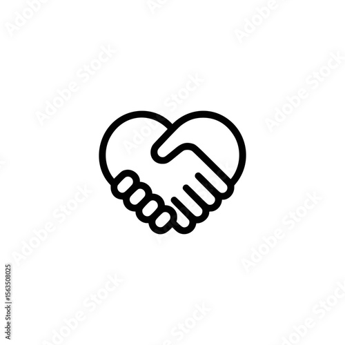 heart shaped handshake icon