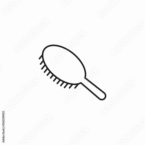 oval hair brush icon sign vector