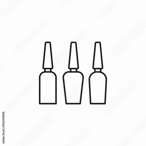 three nail polishes icon sign vector