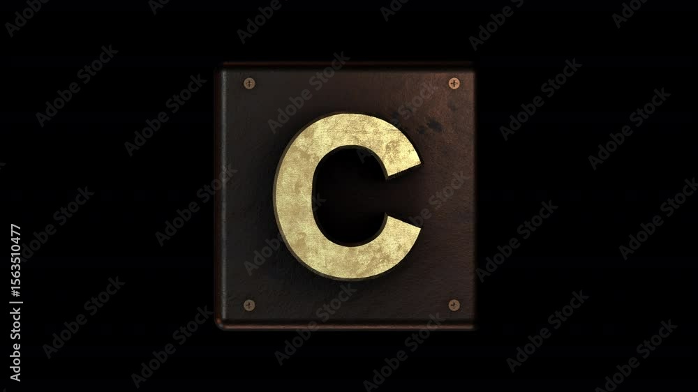 Create words and captions with this easy drag and drop metal block industrial style lettering that spins and animates in to place with an alpha's. Part of a set of 56 letters, numbers and symbols. Create words and captions with this easy drag and drop metal block industrial style lettering that spins and animates in to place with an alpha's. Part of a set of 56 letters, numbers and symbols.