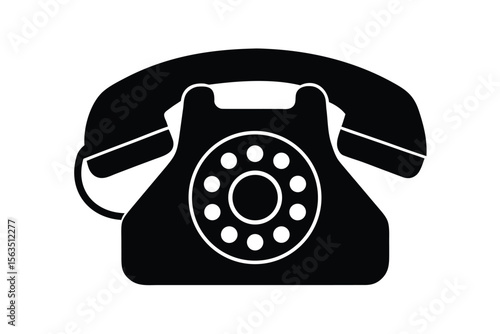 Old red rotary phone, a retro communication classic, isolated on white