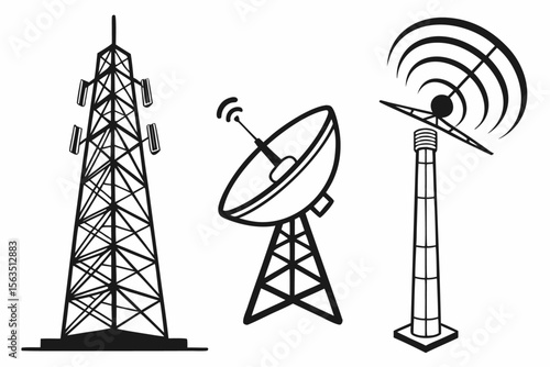 telecommunication-infrastructure---black-icons-
