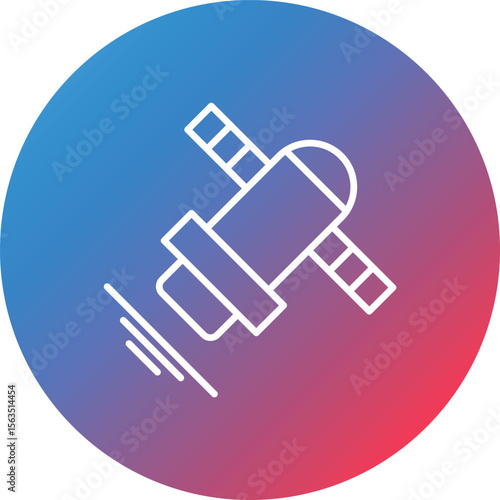 Sputnik Line Gradient Circle Background Icon