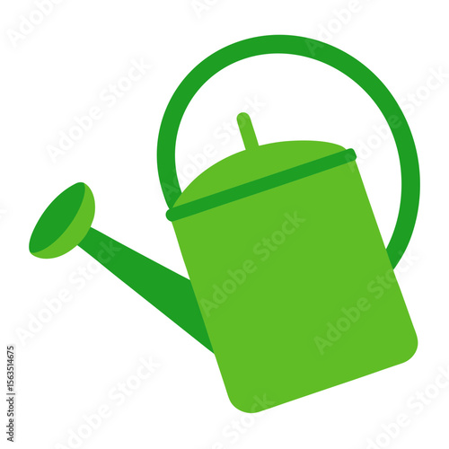 green watering can isolated on white