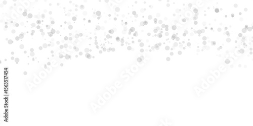 White sparkle confetti border with falling glitter effect on transparent background design	