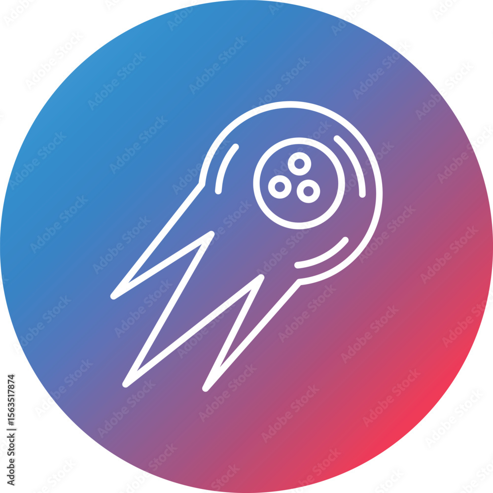 Obraz premium Comet Line Gradient Circle Background Icon