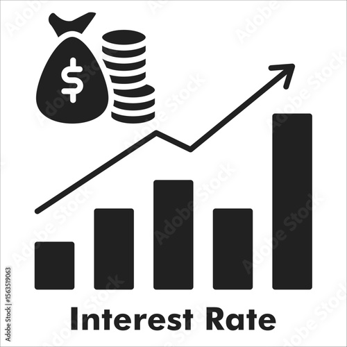 Interest Rate Icon - Glyph Style