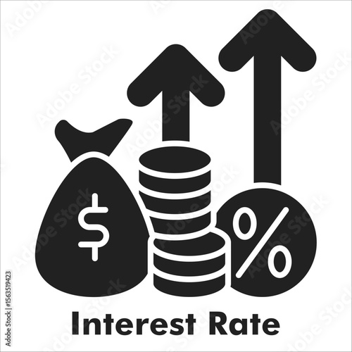 Interest Rate Icon - Glyph Style