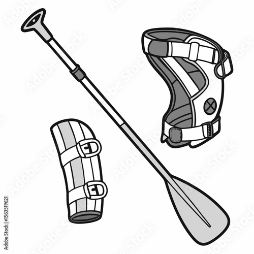 Paddle and protective gear stand up paddleboard water sports