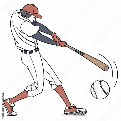 baseball player hitting ball